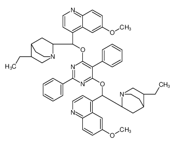 4-[(R)-[(4R)-5-ethyl-1-azabicyclo[2.2.2]octan-2-yl]-[6-[(R)-[(5R)-5-ethyl-1-azabicyclo[2.2.2]octan-2-yl]-(6-methoxyquinolin-4-yl)methoxy]-2,5-diphenylpyrimidin-4-yl]oxymethyl]-6-methoxyquinoline 149820-65-5