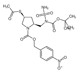(4-nitrophenyl)methyl (2S,4S)-4-acetylsulfanyl-2-[[(2-methylpropan-2-yl)oxycarbonyl-sulfamoylamino]methyl]pyrrolidine-1-carboxylate 491878-06-9
