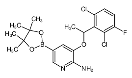 877399-08-1 (±)-3-(1-(2,6-dichloro-3-fluoropheny)ethoxy)-5-(4,4,5,5-tetramethyl-1,3,2-dioxaborolan-2-yl)pyridin-2-amine