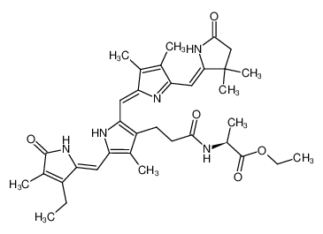 (4Z,9Z,15Z)-17-Ethyl-1,19-dioxo-3,3,7,8,13,18-hexamethyl-1,2,3,19,23,24-hexahydro-21H-bilin-12-N-<(S)-alaninethylester>-propionsaeureamid 100923-24-8