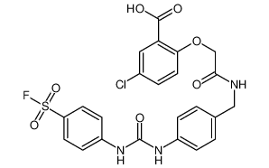 5-chloro-2-[2-[[4-[(4-fluorosulfonylphenyl)carbamoylamino]phenyl]methylamino]-2-oxoethoxy]benzoic acid 21447-17-6