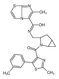 6-Methyl-N-{[(1S,3S,5S)-2-{[2-methyl-5-(3-methylphenyl)-1,3-thiaz ol-4-yl]carbonyl}-2-azabicyclo[3.1.0]hex-3-yl]methyl}imidazo[2,1- b][1,3]thiazole-5-carboxamide