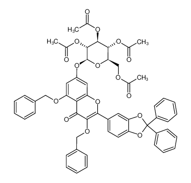 1313191-78-4 2-(2,2-diphenyl-benzo[1,3]dioxol-5-yl)-3,5-bisbenzyloxy-7-(2,3,4,6-tetra-O-acetyl)-β-D-glucopyranosyloxy-4H-chromen-4-one