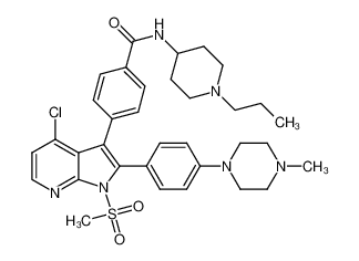 4-{4-chloro-1-methanesulfonyl-2-[4-(4-methyl-piperazin-1-yl)-phenyl]-1H-pyrrol o[2,3- b]pyridin-3-yl}-N-(1-propyl-piperidin-4-yl)-benzamide 1312580-82-7