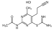 [2-acetamido-5-(2-cyanoethyl)-6-methylpyrimidin-4-yl] carbamimidothioate