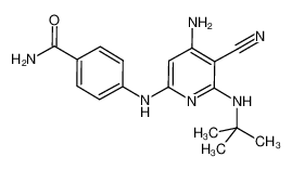 4-(4-amino-6-(tert-butylamino)-5-cyanopyridin-2-ylamino)benzamide 1206170-62-8