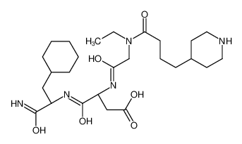 (3S)-4-[[(2S)-1-amino-3-cyclohexyl-1-oxopropan-2-yl]amino]-3-[[2-[ethyl(4-piperidin-4-ylbutanoyl)amino]acetyl]amino]-4-oxobutanoic acid 169512-56-5