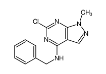 benzyl-(6-chloro-1-methyl-1H-pyrazolo[3,4-d]pyrimidin-4-yl)-amine 5417-98-1