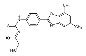 N-{[4-(5,7-Dimethyl-1,3-benzoxazol-2-yl)phenyl]carbamothioyl}prop anamide 593238-73-4