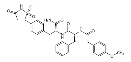 L-Phenylalaninamide, N-[(4-methoxyphenyl)acetyl]-L-phenylalanyl-4-(1,1-dioxido-3-oxo-5-isothiazolidinyl)- 850316-65-3