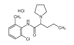 N-(2-chloro-6-methylphenyl)-2-pyrrolidin-1-ylpentanamide,hydrochloride 78372-21-1