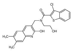 3-Chloro-N-[(6,7-dimethyl-2-oxo-1,2-dihydro-3-quinolinyl)methyl]- N-(2-hydroxyethyl)-1-benzothiophene-2-carboxamide 579455-48-4