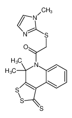 1-(4,4-dimethyl-1-sulfanylidenedithiolo[3,4-c]quinolin-5-yl)-2-(1-methylimidazol-2-yl)sulfanylethanone 5803-69-0