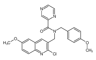 N-[(2-Chloro-6-methoxy-3-quinolinyl)methyl]-N-(4-methoxybenzyl)-2 -pyrazinecarboxamide