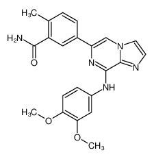 5-(8-((3,4-dimethoxyphenyl)amino)imidazo[1,2-a]pyrazin-6-yl)-2-methylbenzamide 1181328-60-8