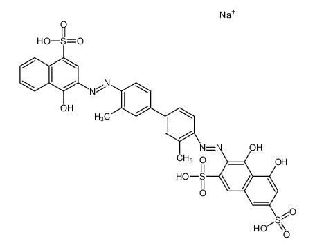 5442-09-1 structure, C34H26N4NaO12S3+