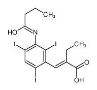 (2E)-2-[[3-(butanoylamino)-2,4,6-triiodophenyl]methylidene]butanoic acid 1233-53-0