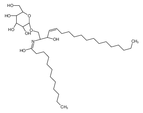 N-[(E,2S,3R)-3-hydroxy-1-[(2R,5R)-3,4,5-trihydroxy-6-(hydroxymethyl)oxan-2-yl]oxyoctadec-4-en-2-yl]dodecanamide 41613-14-3