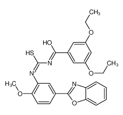 N-[[5-(1,3-benzoxazol-2-yl)-2-methoxyphenyl]carbamothioyl]-3,5-diethoxybenzamide 590394-96-0