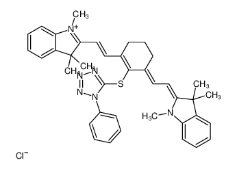 1,3,3-Trimethyl-2-[(E)-2-{(3E)-2-[(1-phenyl-1H-tetrazol-5-yl)sulf anyl]-3-[(2E)-2-(1,3,3-trimethyl-1,3-dihydro-2H-indol-2-ylidene)e thylidene]-1-cyclohexen-1-yl}vinyl]-3H-indolium chloride 440102-72-7