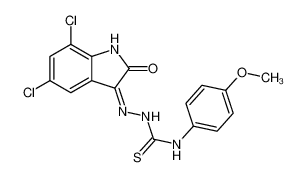 1-[(5,7-dichloro-2-oxoindol-3-yl)amino]-3-(4-methoxyphenyl)thiourea 79560-74-0