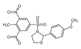 (9CI)-2-(4-甲氧基苯基)-3-[(4-甲基-3,5-二硝基苯基)磺酰基]-噻唑烷