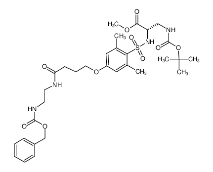 methyl (2S)-3-[(tert-Butoxy)-carbonylamino]-2-[({2,6-dimethyl-4-[3-(N-{2-[(phenylmethoxy)carbonylamino]ethyl}carbamoyl)propoxy]-phenyl}sulfonyl)amino]propanoate 277316-24-2