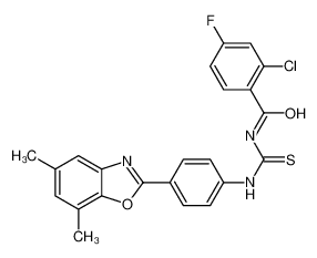 2-chloro-N-[[4-(5,7-dimethyl-1,3-benzoxazol-2-yl)phenyl]carbamothioyl]-4-fluorobenzamide 593238-86-9