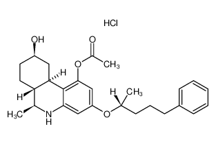 [(6S,6aR,9R,10aR)-9-hydroxy-6-methyl-3-[(2R)-5-phenylpentan-2-yl]oxy-5,6,6a,7,8,9,10,10a-octahydrophenanthridin-1-yl] acetate,hydrochloride 70222-86-5