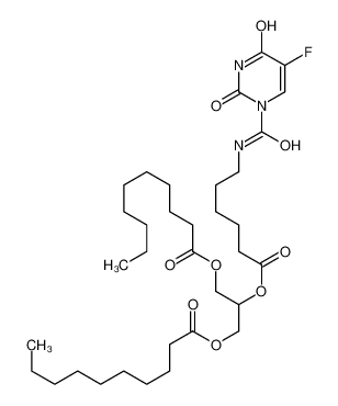 [3-decanoyloxy-2-[6-[(5-fluoro-2,4-dioxopyrimidine-1-carbonyl)amino]hexanoyloxy]propyl] decanoate 81821-86-5