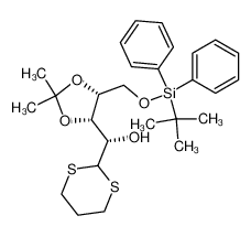 (S)-[(4S,5R)-5-(tert-Butyl-diphenyl-silanyloxymethyl)-2,2-dimethyl-[1,3]dioxolan-4-yl]-[1,3]dithian-2-yl-methanol 101305-14-0