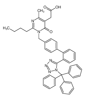 2-(2-butyl-4-methyl-6-oxo-1-((2'-(1-trityl-1H-tetrazol-5-yl)-[1,1'-biphenyl]-4-yl)methyl)-1,6-dihydropyrimidin-5-yl)acetic acid