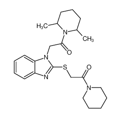 1-(2,6-Dimethyl-1-piperidinyl)-2-(2-{[2-oxo-2-(1-piperidinyl)ethy l]sulfanyl}-1H-benzimidazol-1-yl)ethanone 606110-35-4