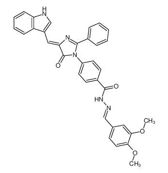 134248-42-3 spectrum, 4-(4-((1H-indol-3-yl)methylene)-5-oxo-2-phenyl-4,5-dihydro-1H-imidazol-1-yl)-N'-(3,4-dimethoxybenzylidene)benzohydrazide