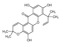 5,9,11-Trihydroxy-3,3-dimethyl-8-(2-methyl-3-buten-2-yl)pyrano[3, 2-a]xanthen-12(3H)-one 84955-05-5