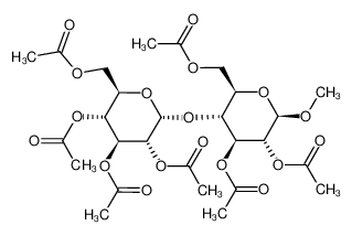 13223-83-1 methyl 2,3,6-tri-O-acetyl-4-O-(2,3,4,6-tetra-O-acetyl-α-D-glucopyranosyl)-β-D-glucopyranoside (en).β.-D-Glucopyranoside, methyl 4-O-(2,3,4,6-tetra-O-acetyl-.α.-D-glucopyranosyl)-, triacetate (en)