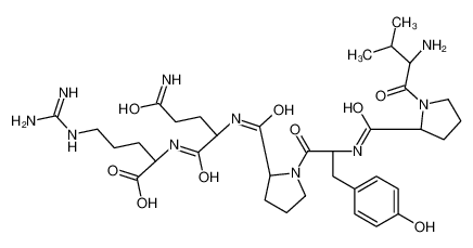 (2S)-2-[[(2S)-5-amino-2-[[(2S)-1-[(2S)-2-[[(2S)-1-[(2S)-2-amino-3-methylbutanoyl]pyrrolidine-2-carbonyl]amino]-3-(4-hydroxyphenyl)propanoyl]pyrrolidine-2-carbonyl]amino]-5-oxopentanoyl]amino]-5-(diaminomethylideneamino)pentanoic acid 918424-36-9