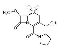 143707-73-7 3-(hydroxymethyl)-7α-methoxy-8-oxo-2-(pyrrolidinocarbonyl)-5-thia-1-azabicyclo(4.2.0)oct-2-ene 5,5-dioxide