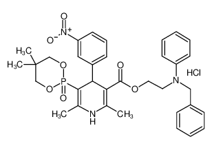 2-(N-benzylanilino)ethyl 5-(5,5-dimethyl-2-oxo-1,3,2λ<sup>5</sup>-dioxaphosphinan-2-yl)-2,6-dimethyl-4-(3-nitrophenyl)-1,4-dihydropyridine-3-carboxylate,hydrochloride 111011-53-1