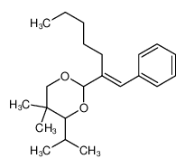 (E)-4-isopropyl-5,5-dimethyl-2-(1-phenylhept-1-en-2-yl)-1,3-dioxane 5436-88-4