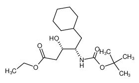 (3S)-3-hydroxy-(4S)-4-((tert-butyloxycarbonyl)amino)-5-cyclohexylpentanoic acid ethyl ester 98105-43-2