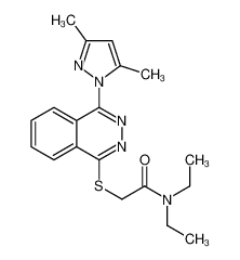 2-{[4-(3,5-Dimethyl-1H-pyrazol-1-yl)-1-phthalazinyl]sulfanyl}-N,N -diethylacetamide 606122-24-1