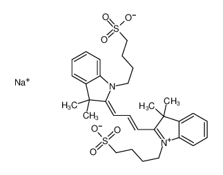 Sodium 4-(2-{(1E,3Z)-3-[3,3-dimethyl-1-(4-sulfonatobutyl)-1,3-dih ydro-2H-indol-2-ylidene]-1-propen-1-yl}-3,3-dimethyl-3H-indolium- 1-yl)-1-butanesulfonate 120724-84-7