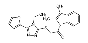 1-(2,3-Dimethyl-1H-indol-1-yl)-2-{[4-ethyl-5-(2-furyl)-4H-1,2,4-t riazol-3-yl]sulfanyl}ethanone 606111-67-5