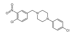 1-[(4-chloro-3-nitrophenyl)methyl]-4-(4-chlorophenyl)piperazine 5261-84-7