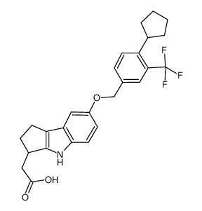 2-(7-(4-cyclopentyl-3-(trifluoromethyl)benzyloxy)-1,2,3,4-tetrahydrocyclopenta[b]indol-3-yl)acetic acid 1206123-55-8