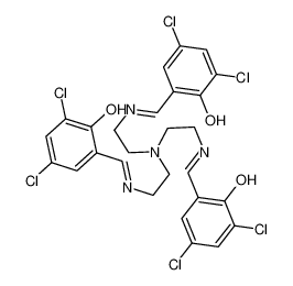 (6Z)-6-[[2-[bis[2-[[(E)-(3,5-dichloro-6-oxocyclohexa-2,4-dien-1-ylidene)methyl]amino]ethyl]amino]ethylamino]methylidene]-2,4-dichlorocyclohexa-2,4-dien-1-one 70292-82-9