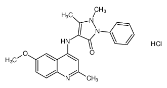 4-((6-methoxy-2-methylquinolin-4-yl)amino)-1,5-dimethyl-2-phenyl-1,2-dihydro-3H-pyrazol-3-one hydrochloride 100462-42-8