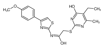 2-[(5-Ethyl-4-hydroxy-6-methyl-2-pyrimidinyl)sulfanyl]-N-[4-(4-me thoxyphenyl)-1,3-thiazol-2-yl]acetamide 552309-42-9