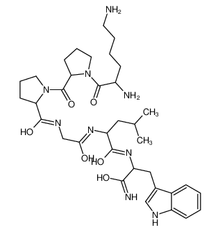 (2S)-N-[2-[[(2S)-1-[[(2S)-1-amino-3-(1H-indol-3-yl)-1-oxopropan-2-yl]amino]-4-methyl-1-oxopentan-2-yl]amino]-2-oxoethyl]-1-[(2S)-1-[(2S)-2,6-diaminohexanoyl]pyrrolidine-2-carbonyl]pyrrolidine-2-carboxamide